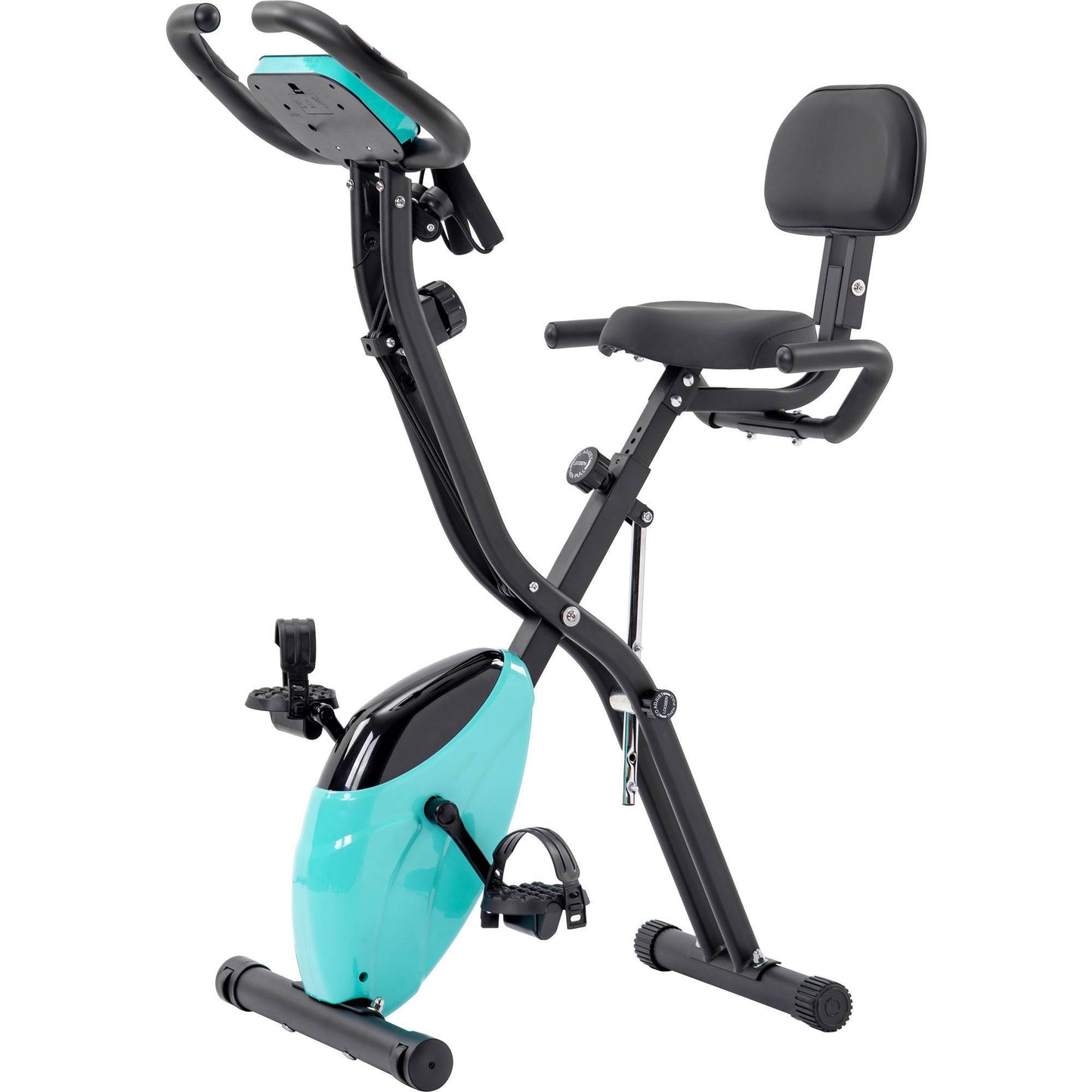 Folding Exercise Bike,Fitness Upright Recumbent X-Bike Adjustable Resistance