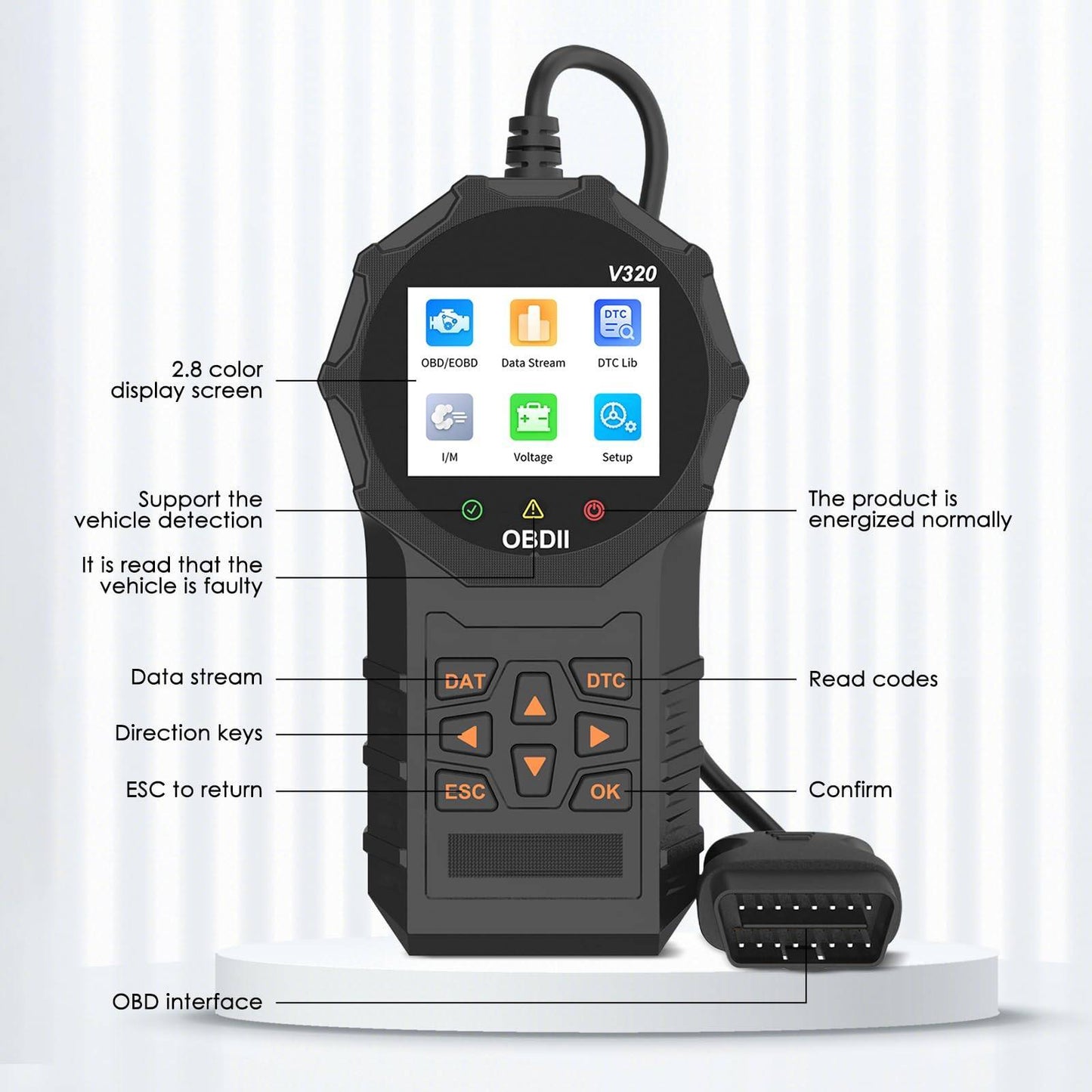 Automotive OBD2 Scanner OBD Code Reader Car Check Engine Fault Diagnostic Tool