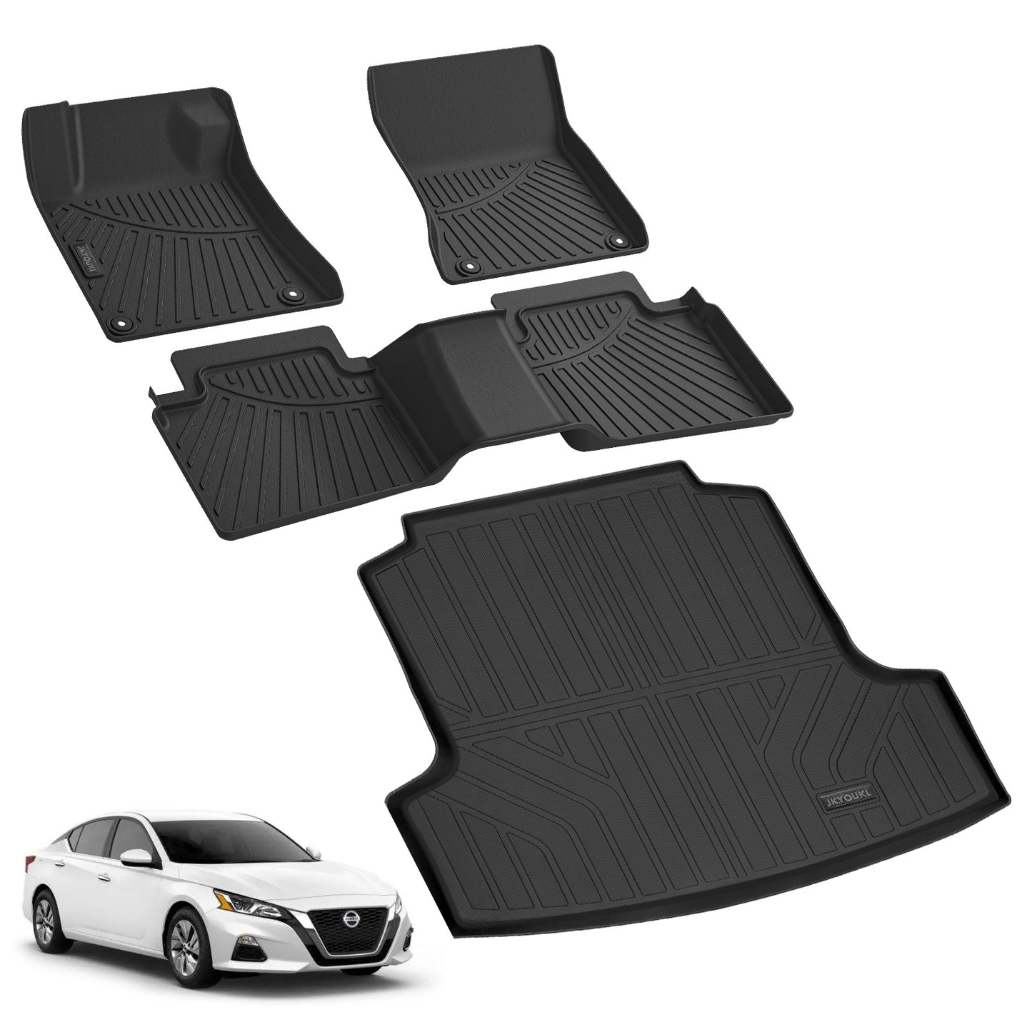 Floor Mat And Trunk Mat For 2019-2024 Nissan Altima, All-weather Anti-slip TPE Rubber Waterproof And Non-slip Design Protects 2 Rows Of Car Floor Liners