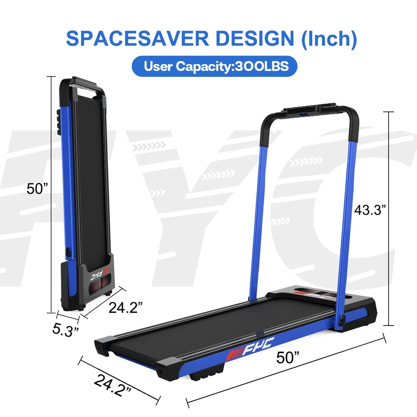 Under Desk Treadmill - Walking Pad 2 in 1 Folding Treadmill Desk Workstation for Home 3.5HP 300LBS Weight Capacity