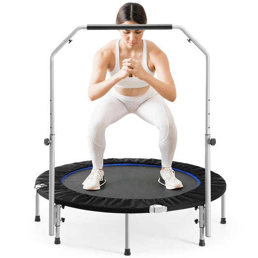 40"/48" Foldable Mini Trampoline for Adults,Trampoline for Adults with Adjustable Bar