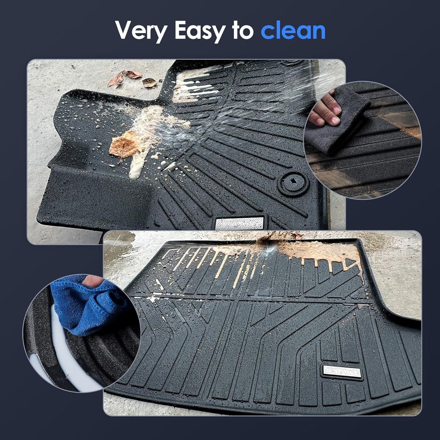 Floor Mats & Cargo Liners Compatible For 2024 2025 Hyundai Kona -Not Fit Electric,TPE All Weather 2 Row Floor Liners And Trunk Mat Mats Accessories-Black