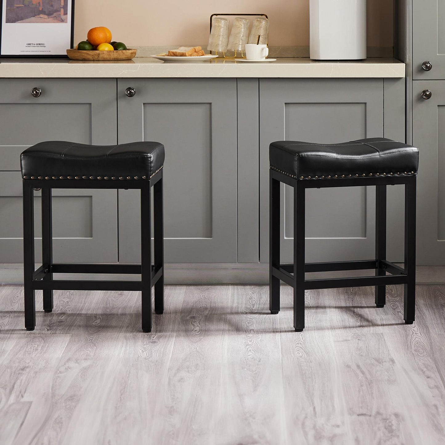 Saddle Bar Stool Kitchen Stools, Sturdy Steel Frame
