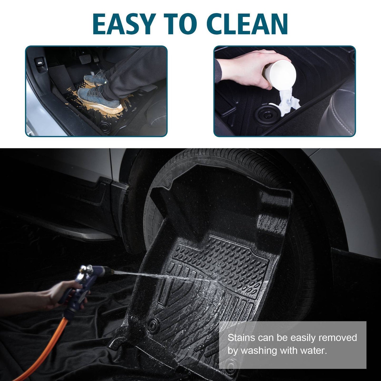 TPE Rubber Car Floor Mats All-Weather Black For 14-22 Lexus GX460 & 14-23 4Runner
