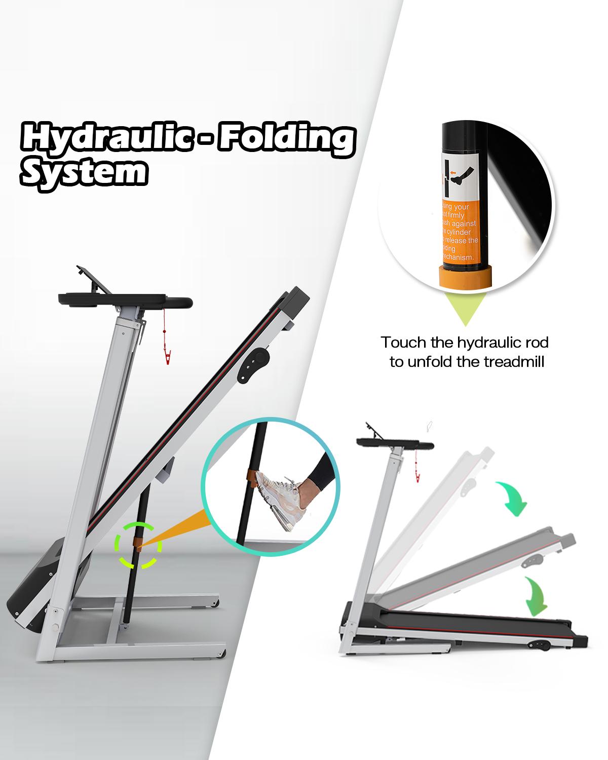 Folding Treadmill for Home - Slim Compact Running Machine Portable Electric Treadmill Foldable Treadmill Workout Exercise for Small Home Apartment Gym